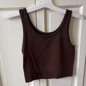 One Step Ahead Chocolate Ribbed Tank Top